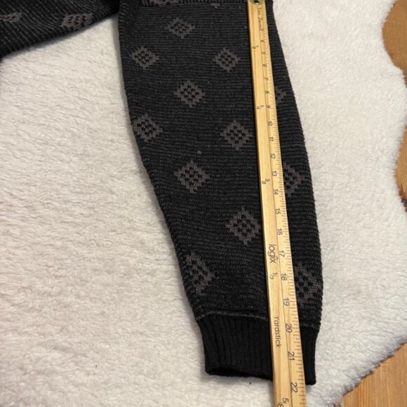 VTG Mondo di Marco Mens Black Gray Diamond Print Wool Blend Sweater Sz Medium - Picture 14 of 14